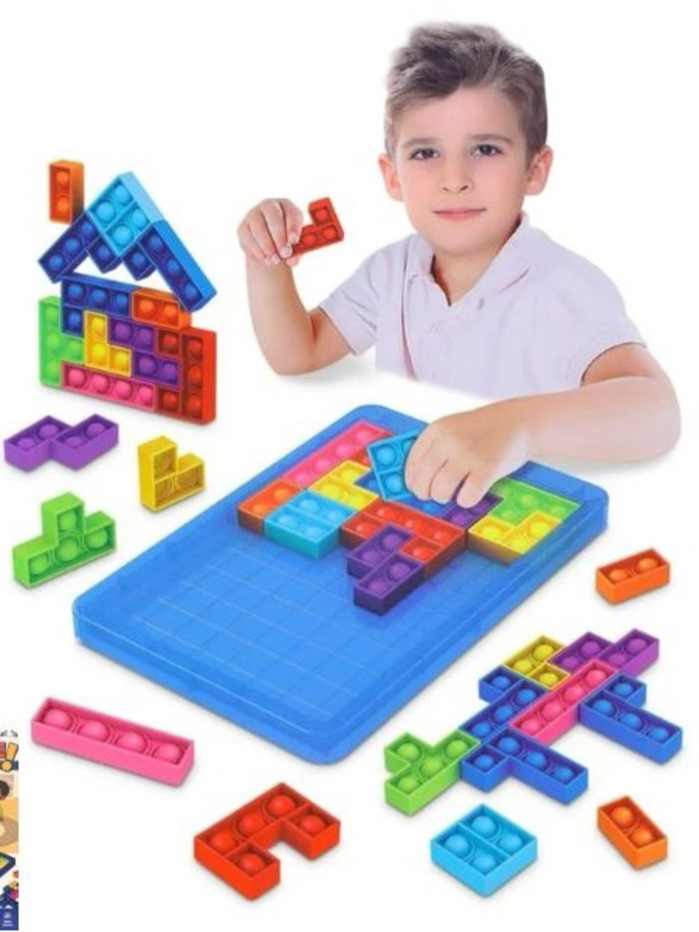 Colorful Kids Pop-It Puzzle Blocks puzzle - Multicolor